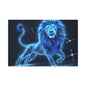 Celestial Lion Canvas Art, Cosmic Decor, Starry Night Wall Art, Gift for Animal Lovers, Home Office Decor, Vibrant Blue Canvas