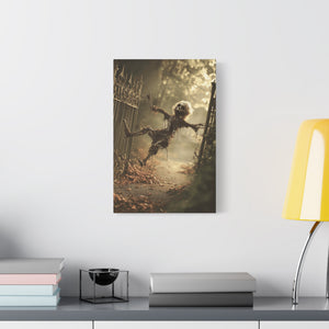 Halloween Skeleton Canvas Wall Art, Spooky Home Decor, Ghoulish Gift, Autumn Decoration, Creepy Wall Hanging