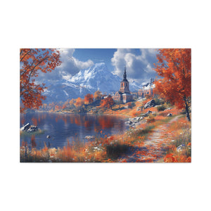 Autumn Landscape Canvas Art, Fall Wall Decor, Nature Artwork, Home Decoration, Seasonal Gift, Scenic Painting