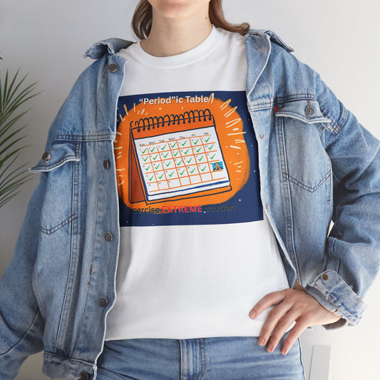 Periodic Table Calendar Tee — Humorous Science Pun T-Shirt
