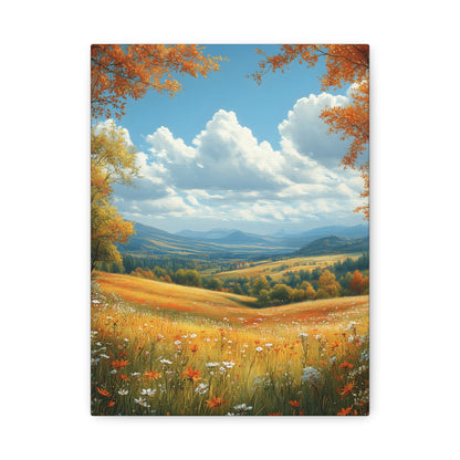 Autumn Landscape Canvas, Wall Art for Home Decor, Nature Lover's Gift, Seasonal Decoration, Cozy Living Room Art