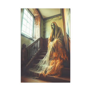 Haunting Ghost Canvas Art, Spooky Home Decor, Halloween Wall Art, Gothic Decoration, Creepy Haunted Print