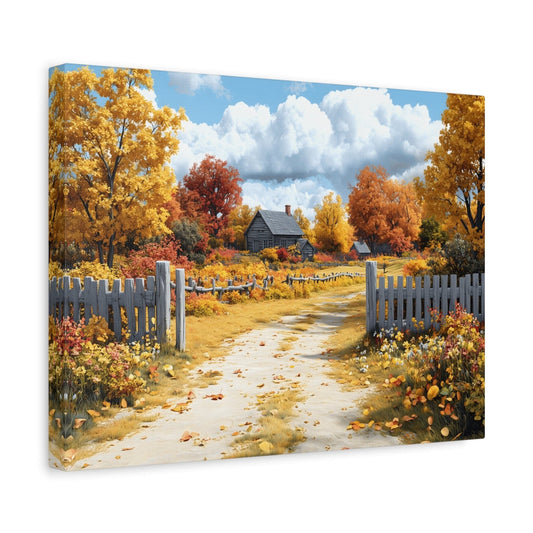 Autumn Landscape Canvas Print, Fall Decor, Farmhouse Wall Art, Nature Artwork, Seasonal Home Decoration