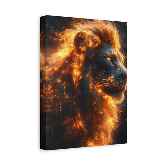 Fierce Lion Canvas Artwork, Wild Animal Decor, Bold Home Wall Art, Inspirational Gift, Unique Lion Print, Modern Decor