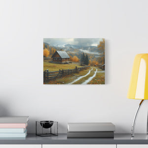 Autumn Landscape Canvas Art, Nature Wall Decor, Cozy Home Aesthetic, Seasonal Artwork, Gift for Nature Lovers