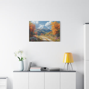 Nature-Inspired Stretched Canvas Art, Scenic Autumn Landscape Wall Decor, Home Decoration, Gift for Nature Lovers, Nostalgic Art