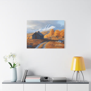 Autumn Landscape Canvas Wall Art, Cozy Home Decor, Nature Print for Living Room, Gift for Art Lovers, Rustic Fall Artwork