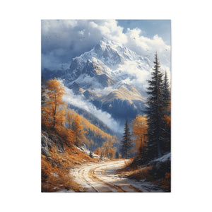 Stretched Canvas Wall Art, Scenic Mountain Landscape, Home Décor, Nature Wall Hanging, Autumn Vibes