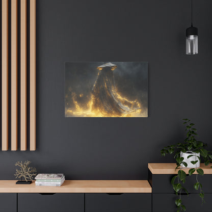 Canvas Wall Art, Fantasy Decor, Wizard Artwork, Fire Theme, Mystical Home Accent