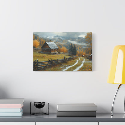 Autumn Landscape Canvas Art, Nature Wall Decor, Cozy Home Aesthetic, Seasonal Artwork, Gift for Nature Lovers