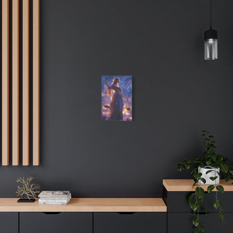Elegant Justice-Themed Canvas Art Print, Inspirational Home Decor, Perfect Gift for Law Students, Libra Decor, Goddess of Justice Wall Art