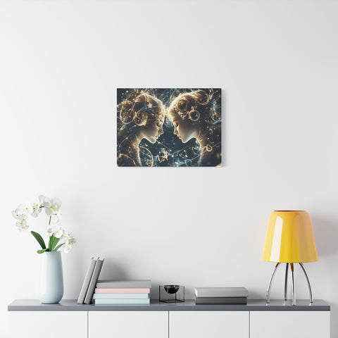 Celestial Gemini Canvas Print, Cosmic Art, Home Decor, Gift for Her, Astrology Wall Art, Unique Artwork, Gallery Wall