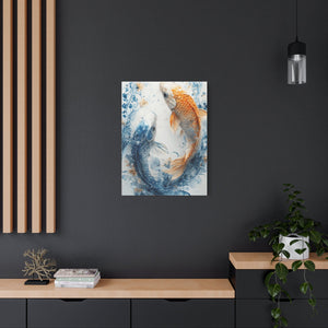 Artistic Koi Canvas, Home Decor, Gift Idea, Asian Wall Art, Unique Art Piece