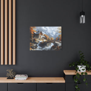 Autumn Landscape Canvas Art Print, Rustic Home Decor, Wall Artwork, Gift for Nature Lovers, Cozy Cabin Vibe, Fall Decor