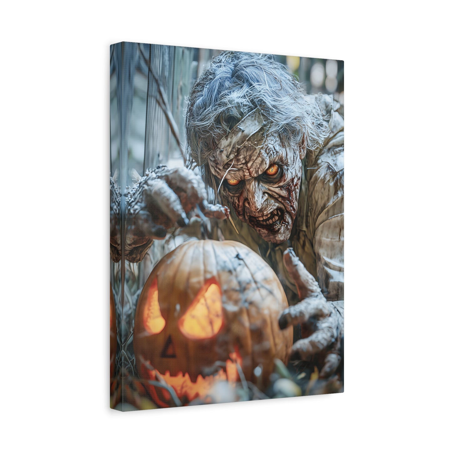 Halloween Canvas Art Print, Creepy Wall Decor, Spooky Home Decor, Haunted House Decoration, Fall Artwork, Pumpkin Scare