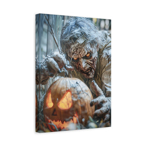 Halloween Canvas Art Print, Creepy Wall Decor, Spooky Home Decor, Haunted House Decoration, Fall Artwork, Pumpkin Scare