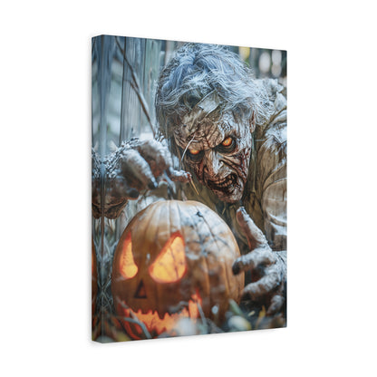 Halloween Canvas Art Print, Creepy Wall Decor, Spooky Home Decor, Haunted House Decoration, Fall Artwork, Pumpkin Scare