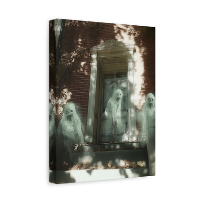 Ghostly Wall Art, Spooky Decor for Halloween, Haunted House Artwork, Paranormal Canvas, Unique Home Decoration
