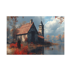 Rustic Art Canvas, Wall Decor, Home Decoration, Cozy Living Room, Nature Scene, Ideal for Holidays