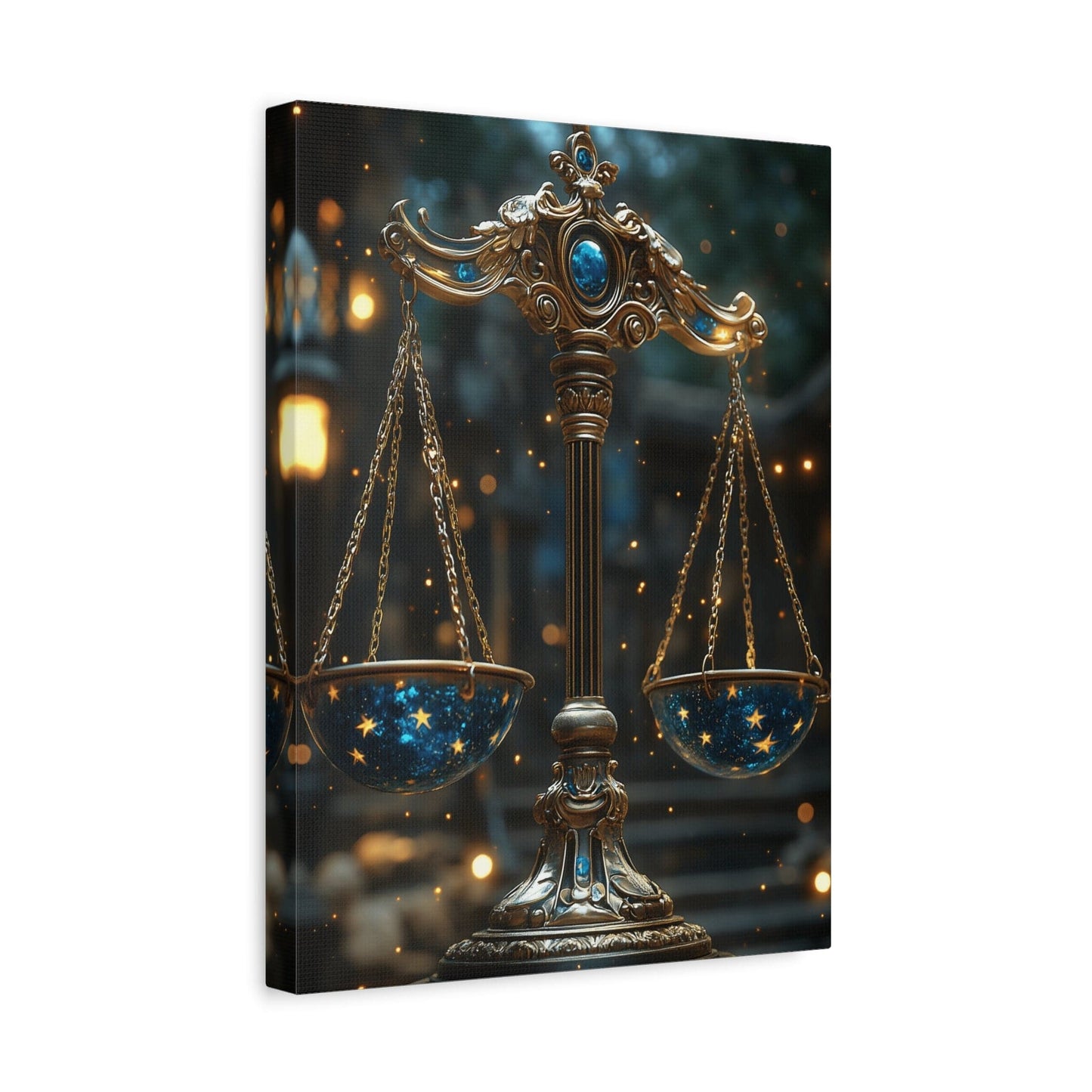 Celestial Scales Canvas Art, Starry Balance Wall Decor, Astrology Gift, Cosmo Home Decor, Spiritual Artwork, Zodiac Decoration