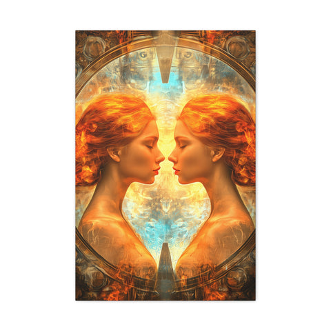 Artistic Gemini Canvas Print, Home Decor, Gallery Artwork, Unique Gift, Contemporary Art