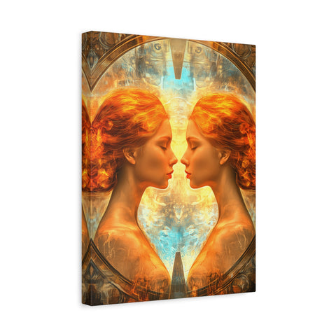 Artistic Gemini Canvas Print, Home Decor, Gallery Artwork, Unique Gift, Contemporary Art