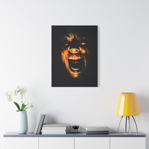 Screaming Face Art Print Canvas, Horror Wall Decor, Macabre Home Accent, Gothic Room Art, Unique Gift Idea