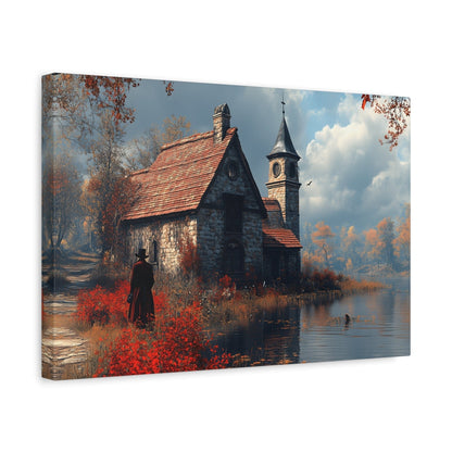 Rustic Art Canvas, Wall Decor, Home Decoration, Cozy Living Room, Nature Scene, Ideal for Holidays