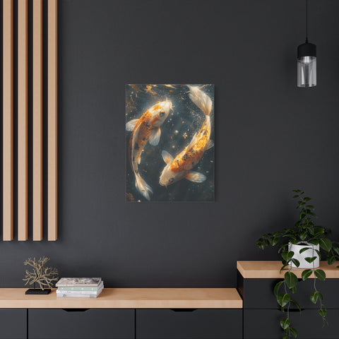 Serene Koi Canvas Print, Aquatic Art, Home Decor, Meditation Gift, Nature Wall Art, Zen Decor, Fish Artwork