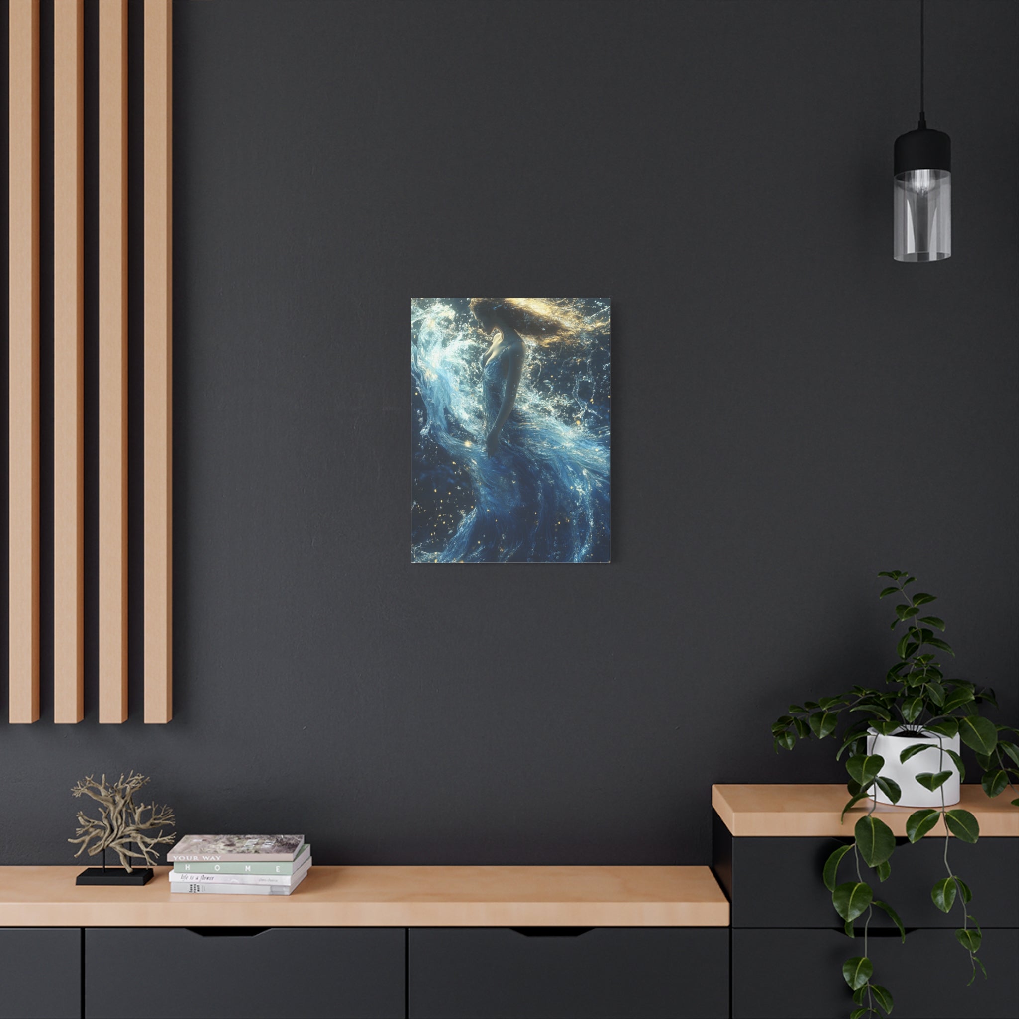 Canvas Wall Art - Mystical Water Goddess, Ethereal Decor for Home, Unique Gift for Art Lovers, Nautical Theme, Ocean Inspired