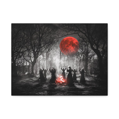 Eerie Witchcraft Wall Art, Dark Aesthetic Poster, Halloween Decor, Gothic Home Design, Spooky Canvas Wall Hanging