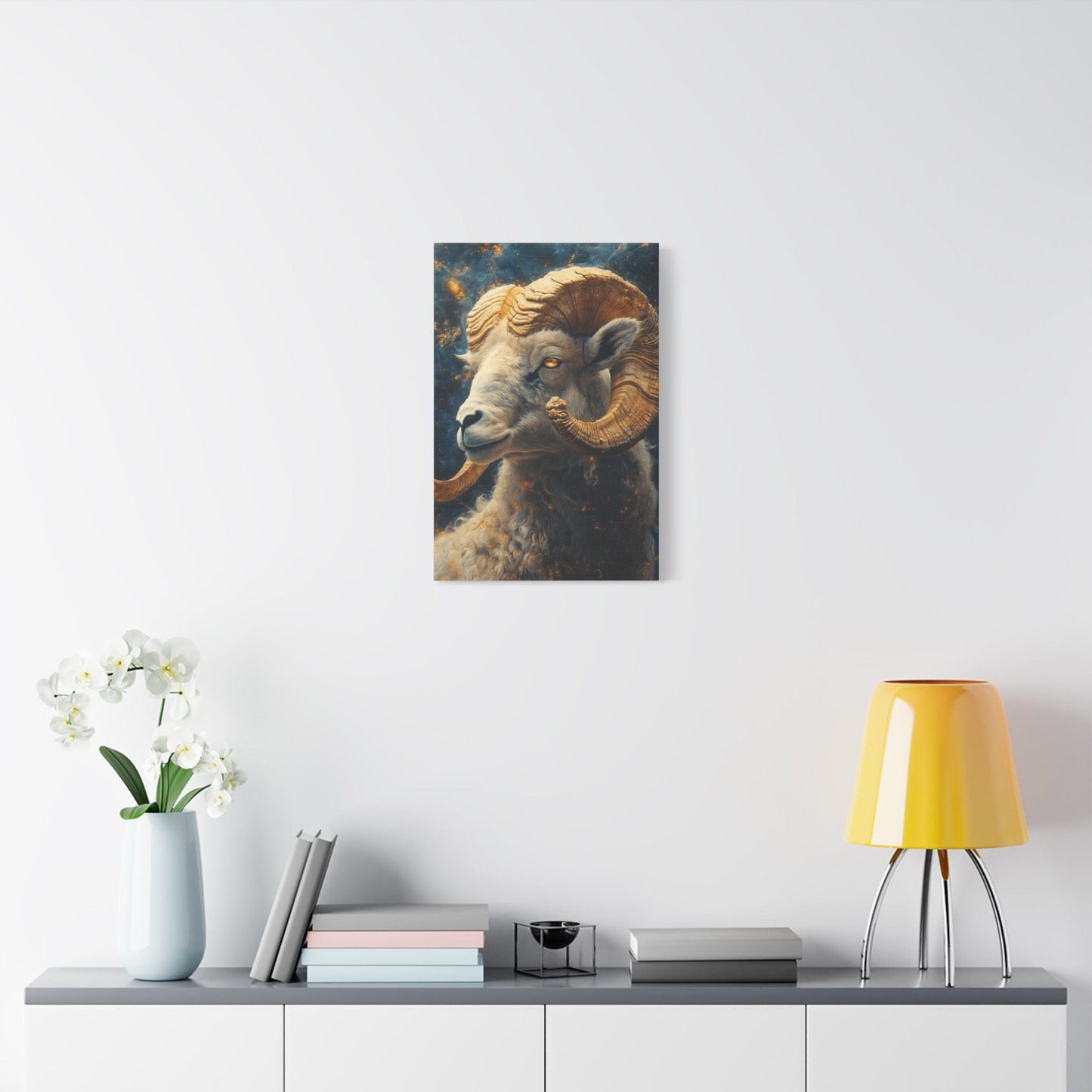 Ram Portrait Matte Canvas Wall Art, Animal Decor for Home, Rustic Wall Decor, Gift for Animal Lovers, Unique Birthday Gift