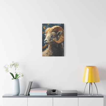 Ram Portrait Matte Canvas Wall Art, Animal Decor for Home, Rustic Wall Decor, Gift for Animal Lovers, Unique Birthday Gift