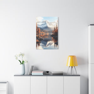 Serene Landscape Canvas Art, Nature Decor, Wall Art Print, Mountain Scene, Autumn Home Decoration