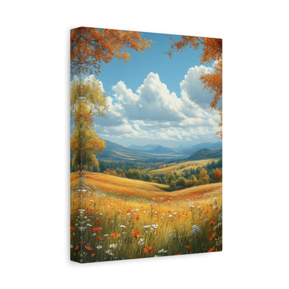 Autumn Landscape Canvas, Wall Art for Home Decor, Nature Lover's Gift, Seasonal Decoration, Cozy Living Room Art