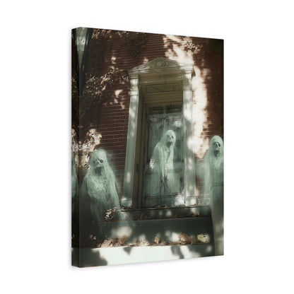 Ghostly Wall Art, Spooky Decor for Halloween, Haunted House Artwork, Paranormal Canvas, Unique Home Decoration