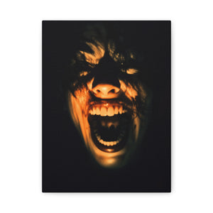 Screaming Face Art Print Canvas, Horror Wall Decor, Macabre Home Accent, Gothic Room Art, Unique Gift Idea