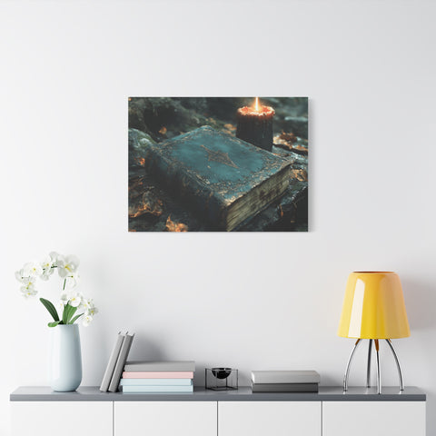 Mystical Canvas Art Print, Wall Decor for Wizardry Lovers, Fantasy Room Decoration, Gift for Bookworm, Gothic Home Accent