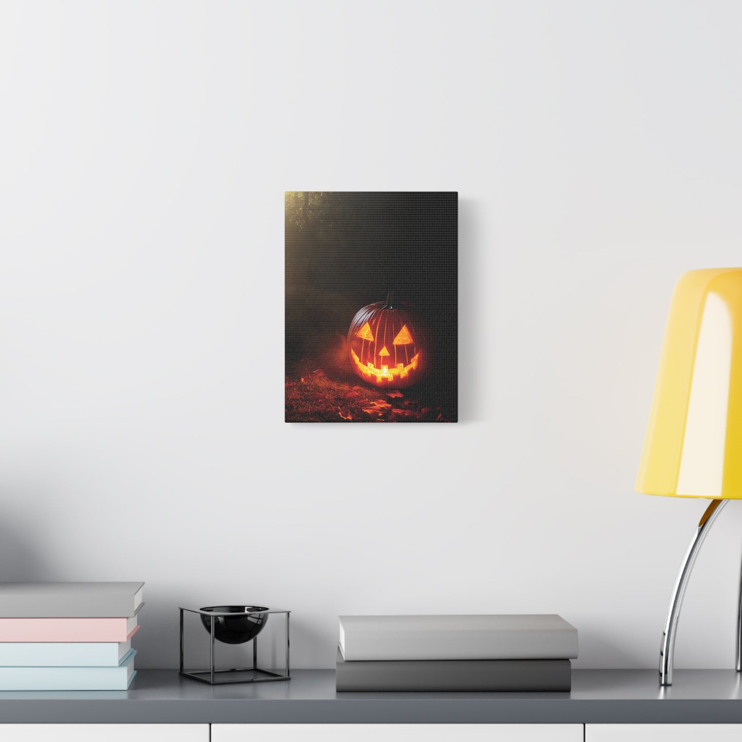 Halloween Pumpkin Canvas Art Print, Spooky Wall Decor, Fall Home Decoration, Halloween Party Decoration, Pumpkin Artwork