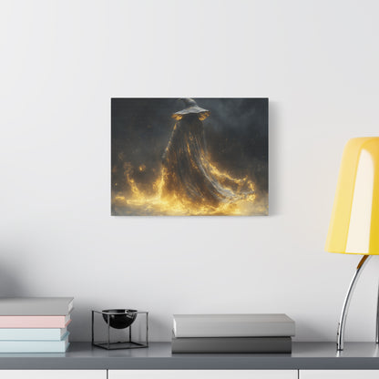 Canvas Wall Art, Fantasy Decor, Wizard Artwork, Fire Theme, Mystical Home Accent