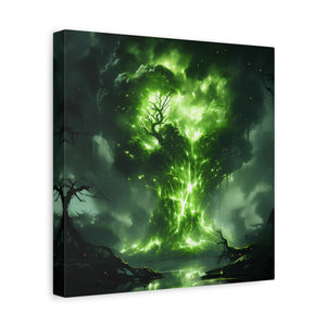 Enchanted Tree Canvas Art Print, Nature Home Decor, Forest Wall Art, Living Room Decoration, Gift for Nature Lovers, Green Wall Art