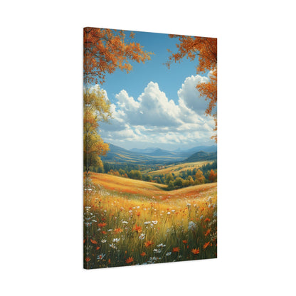 Autumn Landscape Canvas, Wall Art for Home Decor, Nature Lover's Gift, Seasonal Decoration, Cozy Living Room Art