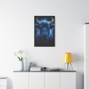 Cosmic Bull Canvas Art, Vibrant Wall Decor, Farmhouse Chic, Gift for Animal Lovers, Unique Home Accent, Astrology Inspired