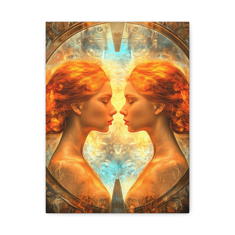 Artistic Gemini Canvas Print, Home Decor, Gallery Artwork, Unique Gift, Contemporary Art