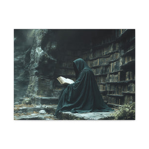 Mystical Reading Wall Art, Canvas Print for Book Lovers, Cozy Home Decor, Fantasy Artwork, Perfect Gift for Readers