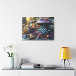 Enchanted Mushroom Canvas Print, Nature Wall Art, Fairy Tale Décor, Magical Home Accent