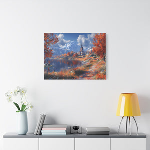 Autumn Landscape Canvas Art, Fall Wall Decor, Nature Artwork, Home Decoration, Seasonal Gift, Scenic Painting