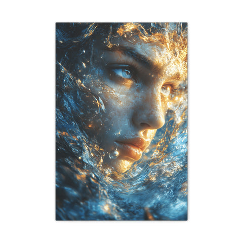 Artistic Canvas Print - Abstract Water Woman | Ocean-Themed Decor, Gallery Wall Art, Unique Home Decoration, Aquatic Aesthetic, Gift