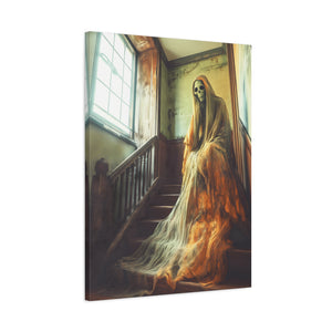 Haunting Ghost Canvas Art, Spooky Home Decor, Halloween Wall Art, Gothic Decoration, Creepy Haunted Print