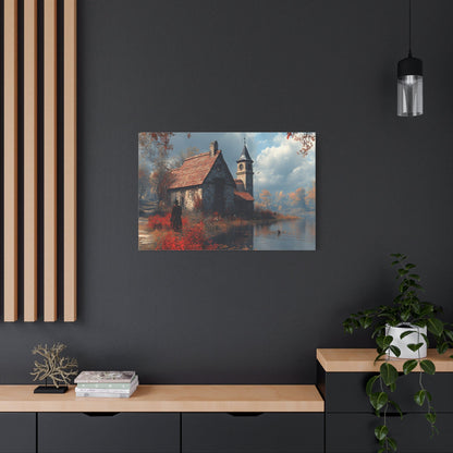 Rustic Art Canvas, Wall Decor, Home Decoration, Cozy Living Room, Nature Scene, Ideal for Holidays